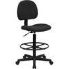 image:imageFlash Furniture Fabric Adjustable Drafting Chair Black  Adjustable Foot Ring Adjustable Height Fabric Upholstery