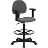 image:imageFlash Furniture Fabric Adjustable Drafting Chair Black  Fabric UpholsteryGrey