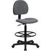 image:imageFlash Furniture Fabric Adjustable Drafting Chair Gray  Adjustable Foot Ring Adjustable Height Fabric Upholstery