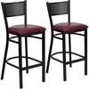 Burgundy Vinyl Seat/Black Metal Frame