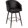 image:imageFlash Furniture Margo Commercial Grade MidBack Counter Stool  Black LeatherSoft Upholstery  Walnut Finish Beechwood Legs with Soft Bronze Accents  26 Barstool