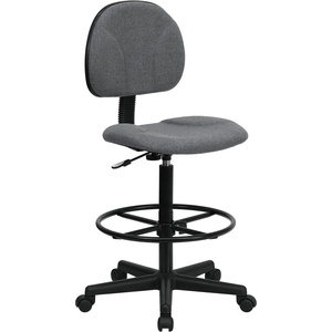 image:imageFlash Furniture Fabric Adjustable Drafting Chair Gray  Adjustable Foot Ring Adjustable Height Fabric Upholstery