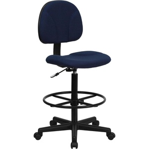 image:imageFlash Furniture Fabric Adjustable Drafting Chair Navy Blue  Adjustable Foot Ring Adjustable Height Fabric Upholstery