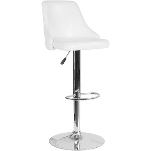 image:imageFlash Furniture Trieste Contemporary Adjustable Height Barstool in Black FabricWhite Leathersoft