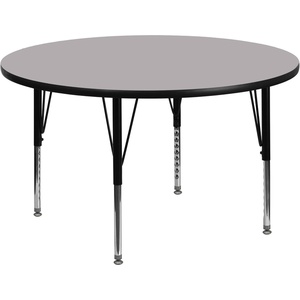 image:imageFlash Furniture Wren 48 Round Grey Thermal Laminate Activity Table  Height Adjustable Short LegsGrey