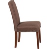 image:imageFlash Furniture 2 Pk HERCULES Hampton Hill Series Brown Fabric Parsons Chair with Silver Accent Nail Trim