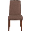 image:imageFlash Furniture 2 Pk HERCULES Hampton Hill Series Brown Fabric Parsons Chair with Silver Accent Nail Trim