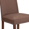 image:imageFlash Furniture 2 Pk HERCULES Hampton Hill Series Brown Fabric Parsons Chair with Silver Accent Nail Trim