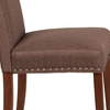 image:imageFlash Furniture 2 Pk HERCULES Hampton Hill Series Brown Fabric Parsons Chair with Silver Accent Nail Trim
