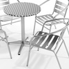 image:imageFlash Furniture 235 in Aluminum Slat Back Round Bistro Table with 4 Chairs  IndoorOutdoor Use Slat Back Chairs235