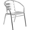 image:imageFlash Furniture 235 in Aluminum Slat Back Round Bistro Table with 4 Chairs  IndoorOutdoor Use Slat Back Chairs235