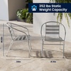 image:imageFlash Furniture 235 in Aluminum Slat Back Round Bistro Table with 4 Chairs  IndoorOutdoor Use Slat Back Chairs235