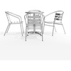 image:imageFlash Furniture 235 in Aluminum Slat Back Round Bistro Table with 4 Chairs  IndoorOutdoor Use Slat Back Chairs235