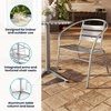 image:imageFlash Furniture 235 in Aluminum Slat Back Round Bistro Table with 4 Chairs  IndoorOutdoor Use Slat Back Chairs235