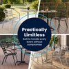 image:imageFlash Furniture 235 in Aluminum Slat Back Round Bistro Table with 4 Chairs  IndoorOutdoor Use Slat Back Chairs235
