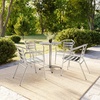image:imageFlash Furniture 235 in Aluminum Slat Back Round Bistro Table with 4 Chairs  IndoorOutdoor Use Slat Back Chairs235