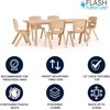image:imageFlash Furniture 48x24 in Rectangular Activity Table with 6 Chairs Green  Height Adjustable Table Plastic Durable Construction Commercial UseNatural