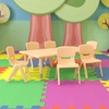 image:imageFlash Furniture 48x24 in Rectangular Activity Table with 6 Chairs Green  Height Adjustable Table Plastic Durable Construction Commercial UseNatural