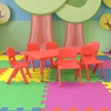 image:imageFlash Furniture 48x24 in Rectangular Activity Table with 6 Chairs Green  Height Adjustable Table Plastic Durable Construction Commercial UseRed