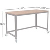 image:imageFlash Furniture Computer Table with Wheels Brown  225 Thick Top Four 35 Inch Pac Swivel Casters