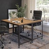 image:imageFlash Furniture Computer Table with Wheels Brown  225 Thick Top Four 35 Inch Pac Swivel Casters