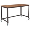 image:imageFlash Furniture Computer Table with Wheels Brown  225 Thick Top Four 35 Inch Pac Swivel Casters