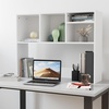 image:imageFlash Furniture Desktop Bookshelf with Multiple Cubbies Black  Assorted Cubby Sizes Stabilizing Cross BarWhite