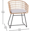 image:imageFlash Furniture Devon 3Piece IndoorOutdoor Bistro Set  Natural Finish Rattan Rope Chairs  Side Table with Acacia Wood Top  Light Gray Seat Cushions  AllWeather