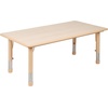 image:imageFlash Furniture Emmy 23625W x 4725L Rectangular Blue Plastic Height Adjustable Activity Table Set with 4 Chairs  Adjustable Height Table Plastic Durable Construction Commercial UseNatural
