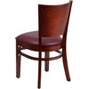 image:imageFlash Furniture Lacey Series Solid Back Walnut Wood Restaurant Chair  Durable Construction Commercial UseBurgundy Vinyl SeatMahogany Wood Frame