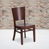 image:imageFlash Furniture Lacey Series Solid Back Walnut Wood Restaurant Chair  Durable Construction Commercial UseWalnut