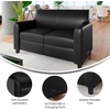 image:imageFlash Furniture LeatherSoft Reception Loveseat with Charging Station Black  USBC Port AC Outlets USB PortsBlack