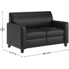 image:imageFlash Furniture LeatherSoft Reception Loveseat with Charging Station Black  USBC Port AC Outlets USB PortsBlack