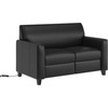 image:imageFlash Furniture LeatherSoft Reception Loveseat with Charging Station Black  USBC Port AC Outlets USB PortsBlack