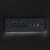 image:imageFlash Furniture LeatherSoft Reception Loveseat with Charging Station Black  USBC Port AC Outlets USB PortsBlack