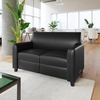 image:imageFlash Furniture LeatherSoft Reception Loveseat with Charging Station Black  USBC Port AC Outlets USB PortsBlack