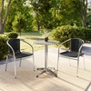 image:imageFlash Furniture Lila 235 Round Aluminum IndoorOutdoor Table Set with 2 Black Rattan Chairs  IndoorOutdoor Use Black Rattan ChairsBlack