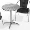 image:imageFlash Furniture Lila 235 Round Aluminum IndoorOutdoor Table Set with 2 Black Rattan Chairs  IndoorOutdoor Use Black Rattan ChairsBlack