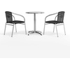 image:imageFlash Furniture Lila 235 Round Aluminum IndoorOutdoor Table Set with 2 Black Rattan Chairs  IndoorOutdoor Use Black Rattan ChairsBlack