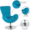 image:imageFlash Furniture Rally White LeatherSoft Saddle Wing OttomanAqua Fabric