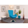 image:imageFlash Furniture Rally White LeatherSoft Saddle Wing OttomanAqua Fabric