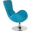 image:imageFlash Furniture Rally White LeatherSoft Saddle Wing OttomanAqua Fabric