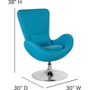 image:imageFlash Furniture Rally White LeatherSoft Saddle Wing OttomanAqua Fabric