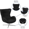 image:imageFlash Furniture Rally White LeatherSoft Saddle Wing OttomanBlack Fabric