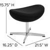image:imageFlash Furniture Rally White LeatherSoft Saddle Wing OttomanBlack Fabric