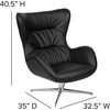 image:imageFlash Furniture Rally White LeatherSoft Saddle Wing OttomanBlack Leathersoft