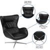 image:imageFlash Furniture Rally White LeatherSoft Saddle Wing OttomanBlack Leathersoft