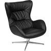 image:imageFlash Furniture Rally White LeatherSoft Saddle Wing OttomanBlack Leathersoft