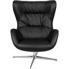 image:imageFlash Furniture Rally White LeatherSoft Saddle Wing OttomanBlack Leathersoft