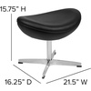 image:imageFlash Furniture Rally White LeatherSoft Saddle Wing OttomanBlack Leathersoft